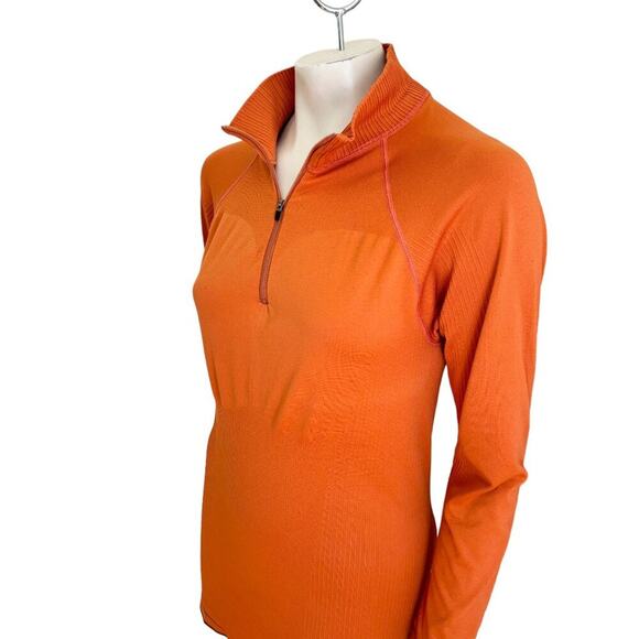PATAGONIA Midweight Zip Neck Capilene Base Layer Top in Pumpkin Orange SZ L - Picture 3 of 9